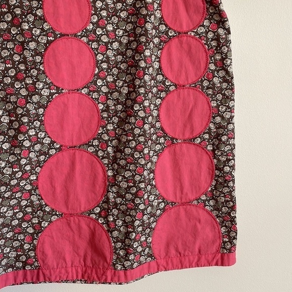 Boden Artsy Appliqué Skirt Boho Brown Pink 8L Floral Full Dot Mixed Feminine - Picture 6 of 16